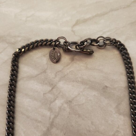 ✨ Juicy Couture Cluster Rhinestone Crystal Gunmetal Statement Necklace ✨ - Picture 9 of 12